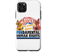Carcasa para iPhone 11 Pro MAX Derechos Humanos Fundamentales para Niñas Retro Floral Rainbow