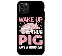 Carcasa para iPhone 11 Pro MAX Despierta, Abraza, Cerdo, Que tengas un Buen día