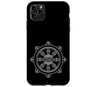 Carcasa para iPhone 11 Pro MAX Dharmachakra Rueda Óctuple Camino Budista Yoga Símbolo Zen
