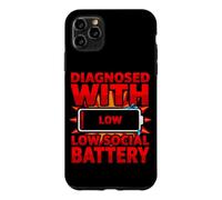 Carcasa para iPhone 11 Pro MAX Diagnóstico Divertido diagnosticado con Baja batería Social