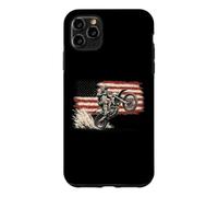 Carcasa para iPhone 11 Pro MAX Dirt Bike American Flag Motocross Biker Vintage USA Cool