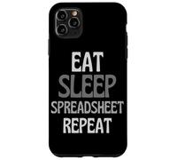 Carcasa para iPhone 11 Pro MAX Divertida Hoja de cálculo Comer Dormir Hoja de cálculo Repetir