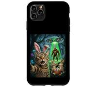 Carcasa para iPhone 11 Pro MAX Divertida Selfie de Gato con Conejo de Pascua Bigfoot OVNI para Hombres y Mujeres