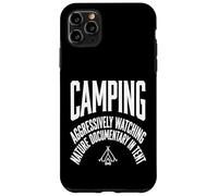 Carcasa para iPhone 11 Pro MAX Divertido Camping Viendo documental de la Naturaleza en Carpa Cita