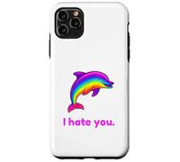 Carcasa para iPhone 11 Pro MAX Divertido delfín arcoíris I Hate You