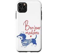 Carcasa para iPhone 11 Pro MAX Divertido diseño para Amantes de los Dachshunds Bonjour