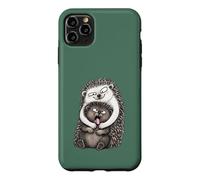 Carcasa para iPhone 11 Pro MAX Divertido Introvertido Abrazo Torpe Erizo Animal Humor sarcástico