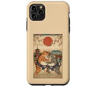 Carcasa para iPhone 11 Pro MAX Divertido Sumo Cat Wrestling Arte japonés Ukiyo-e Gráfico