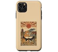 Carcasa para iPhone 11 Pro MAX Divertido Sumo Cat Wrestling Japonés Ukiyo-e Arte Vintage