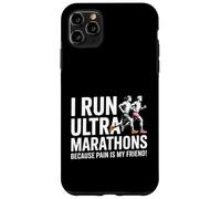 Carcasa para iPhone 11 Pro MAX Divertido Ultra Maratón Diciendo Dolor Es Mi Amigo Corredor