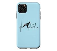Carcasa para iPhone 11 Pro MAX Doberman Dog Heartbeat ECG Pulse Funny My Dogs Are My Cardio