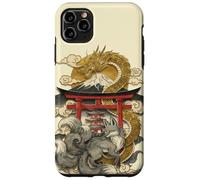 Carcasa para iPhone 11 Pro MAX Dragón y Zorro de Nueve Colas Mitología Japonesa Lámina
