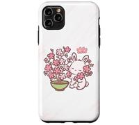 Carcasa para iPhone 11 Pro MAX Easter Bunny Pink Sakura Flower Cute Japanese Cherry Blossom