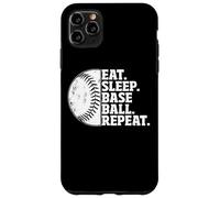 Carcasa para iPhone 11 Pro MAX Eat Sleep Baseball Repeat Softball Catcher Batter Baseballer