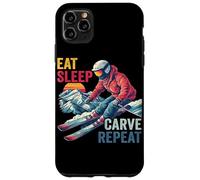 Carcasa para iPhone 11 Pro MAX Eat Sleep Carve Repeat - Ski Driver Sunset Ski Design