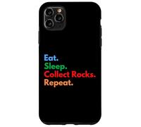 Carcasa para iPhone 11 Pro MAX Eat Sleep Collect Rocks Repeat para coleccionistas y Amantes de Rocas