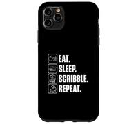 Carcasa para iPhone 11 Pro MAX Eat Sleep Scribble Repeat, Gracioso Dibujo para escribano médico