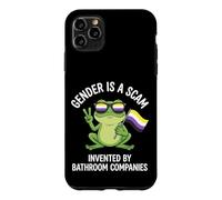Carcasa para iPhone 11 Pro MAX El género es una estafa Bandera de Enby de Rana no binaria
