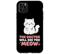 Carcasa para iPhone 11 Pro MAX El médico te verá Miau clínica médica Veterinaria