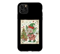 Carcasa para iPhone 11 Pro MAX Elefante Santa's Elf Christmas Tree Presents Retro Holiday