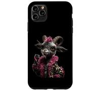 Carcasa para iPhone 11 Pro MAX Elegante Retrato De Ovejas Moda Granja Animal Cordero Rosa Redondo