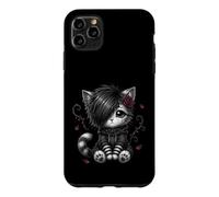 Carcasa para iPhone 11 Pro MAX EMO Cat Rose Regalos góticos Amante de los Gatos Goth Girl Dark Kitty