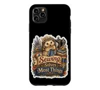 Carcasa para iPhone 11 Pro MAX Erizo Costura Aguja Hilo Manualidad Humor