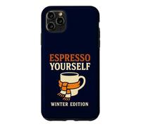 Carcasa para iPhone 11 Pro MAX Espresso Yourself Winter Edition Divertido Juego de Palabras para Amantes del café