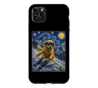 Carcasa para iPhone 11 Pro MAX Esquí Golden Retriever Art Skiier Perro en Ski Hill