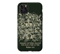Carcasa para iPhone 11 Pro MAX Esther Cuatro Catorce Fe Cristiana Corona Floral Reina