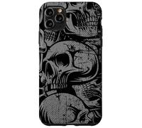 Carcasa para iPhone 11 Pro MAX Estilo 90s Gris Negro Cráneos Tatuaje Tradicional Americano
