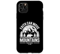 Carcasa para iPhone 11 Pro MAX Faith Can Move Mountains Retro Sunset Biblia Verso Cristiano