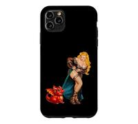 Carcasa para iPhone 11 Pro MAX Fantasy Barbarian Pinup Woman Red Baby Dragon Tugging Skirt