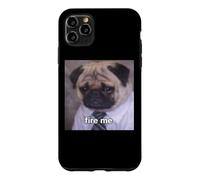 Carcasa para iPhone 11 Pro MAX Fire Me Perro Pug con Trabajo Divertido Meme Borroso