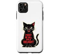 Carcasa para iPhone 11 Pro MAX First of All I'm a Delight Roaring Black Cat Lover Funny