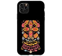 Carcasa para iPhone 11 Pro MAX Flor Hippie Retro Maravillosa de la Revolución de Jesús, fe Cristiana