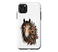 Carcasa para iPhone 11 Pro MAX Floral Wild Horse Country Equitación Boho Western Cowgirl