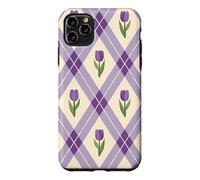 Carcasa para iPhone 11 Pro MAX Flores Argyle Lavanda Púrpura Floral