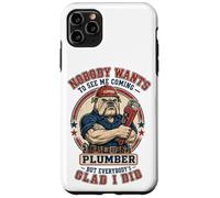 Carcasa para iPhone 11 Pro MAX Fontanero Divertido Nadie Quiere verme Venir Bulldog Plumbing