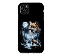 Carcasa para iPhone 11 Pro MAX Fox Aullando en Moon 90's Retro