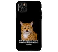 Carcasa para iPhone 11 Pro MAX Funny Angry Annoyed Cat Face Meme Unimpressed Orange Cat Pun