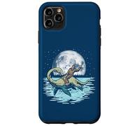 Carcasa para iPhone 11 Pro MAX Funny Bigfoot Montando Nessie Loch Ness Monster & Luna Llena