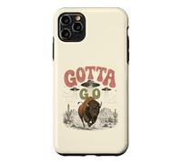Carcasa para iPhone 11 Pro MAX Funny Buffalo Gotta Go OVNI Alien Desert Design Western Humor