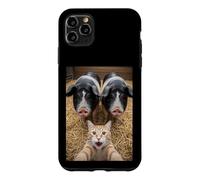 Carcasa para iPhone 11 Pro MAX Funny Cat Selfie with Pigs Design - Cute Animal Pig Lovers