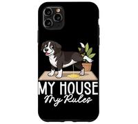 Carcasa para iPhone 11 Pro MAX Funny Dog My House My Rules Dueño de Mascotas Chistes Amante de los Perros
