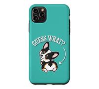 Carcasa para iPhone 11 Pro MAX Funny Girl Kawaii Guess What Butt Black Tricolor Corgi Lover