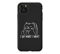 Carcasa para iPhone 11 Pro MAX Funny I do What I Want Cat Flipping The Bird Offensive