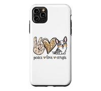 Carcasa para iPhone 11 Pro MAX Funny Kawaii Peace Love Cardigan Blue Merle Corgi Lover