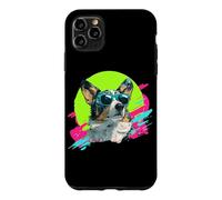 Carcasa para iPhone 11 Pro MAX Funny Retro Vintage 80s 90s Cardigan Blue Merle Corgi Lover