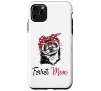 Carcasa para iPhone 11 Pro MAX Funny Womens Girls Glasses Bandana Mom Ferret Lover